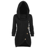 Knitted Cashmere Pullover With Irregular Hood