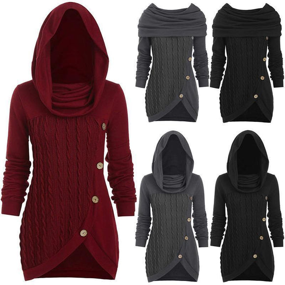 Knitted Cashmere Pullover With Irregular Hood