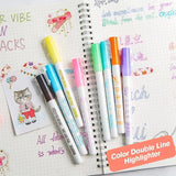 Gift Card Writing&Drawing Double Line Outline Pen, 8 Colors