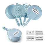 9 Sets Multi-Function Vegetable Slicer, Blue