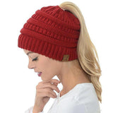 Soft Knit Ponytail Beanie Hat