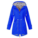 Long waterproof hooded jacket