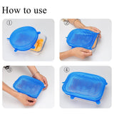 Hirundo Silicone Stretch lid, 6PCS (Blue)